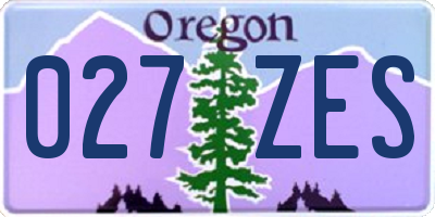 OR license plate 027ZES