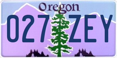 OR license plate 027ZEY