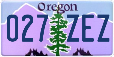 OR license plate 027ZEZ