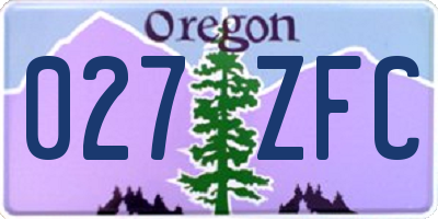OR license plate 027ZFC