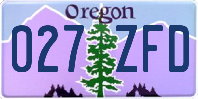 OR license plate 027ZFD