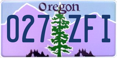 OR license plate 027ZFI