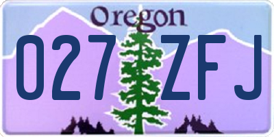OR license plate 027ZFJ