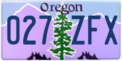 OR license plate 027ZFX
