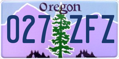 OR license plate 027ZFZ