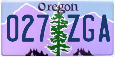 OR license plate 027ZGA