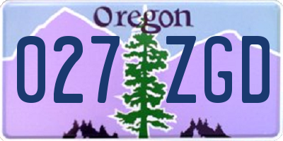 OR license plate 027ZGD