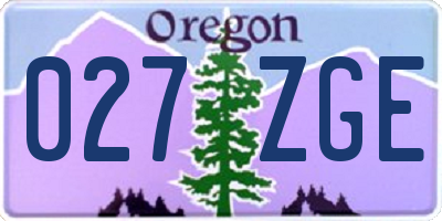 OR license plate 027ZGE