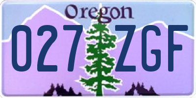 OR license plate 027ZGF