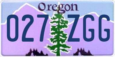 OR license plate 027ZGG
