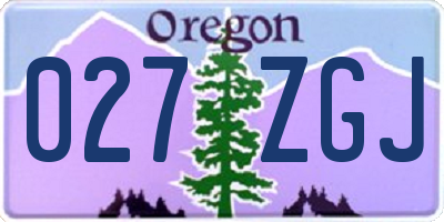 OR license plate 027ZGJ