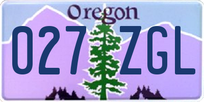 OR license plate 027ZGL