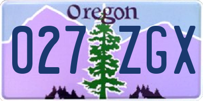 OR license plate 027ZGX