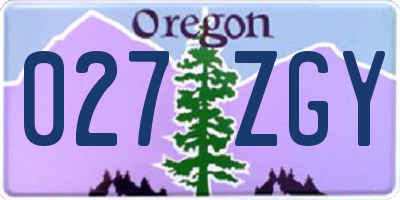OR license plate 027ZGY