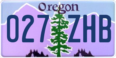 OR license plate 027ZHB