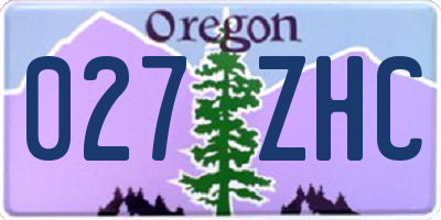 OR license plate 027ZHC