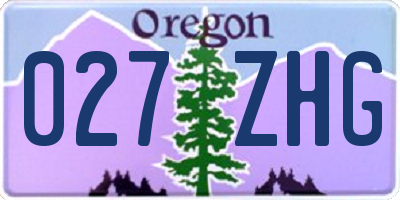 OR license plate 027ZHG