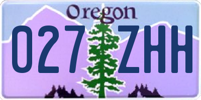 OR license plate 027ZHH