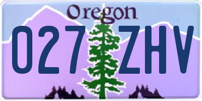 OR license plate 027ZHV