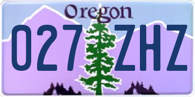 OR license plate 027ZHZ