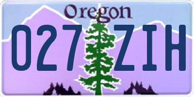 OR license plate 027ZIH