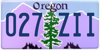 OR license plate 027ZII