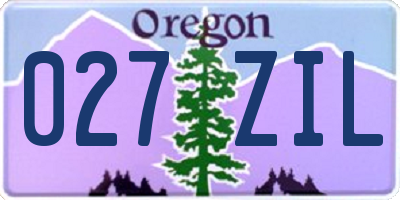 OR license plate 027ZIL