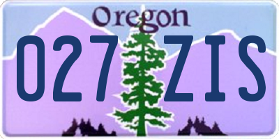 OR license plate 027ZIS