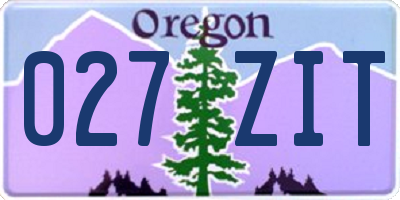 OR license plate 027ZIT