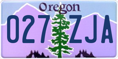 OR license plate 027ZJA