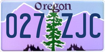 OR license plate 027ZJC