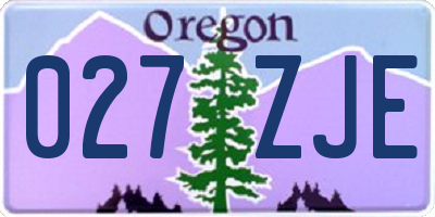 OR license plate 027ZJE
