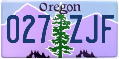 OR license plate 027ZJF