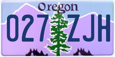OR license plate 027ZJH