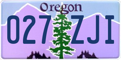OR license plate 027ZJI