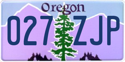 OR license plate 027ZJP