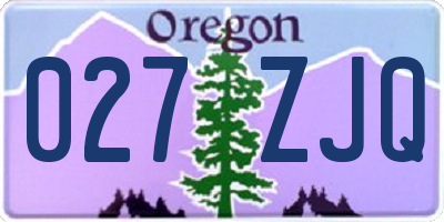 OR license plate 027ZJQ