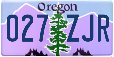 OR license plate 027ZJR