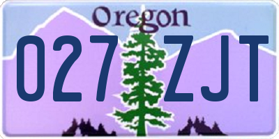 OR license plate 027ZJT