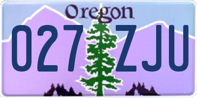 OR license plate 027ZJU
