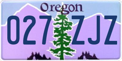 OR license plate 027ZJZ