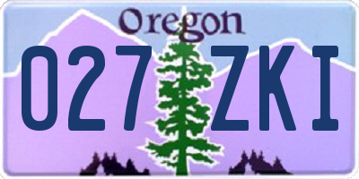 OR license plate 027ZKI