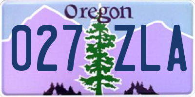 OR license plate 027ZLA