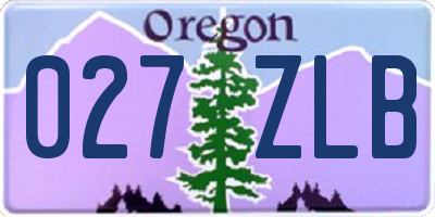 OR license plate 027ZLB