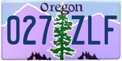 OR license plate 027ZLF