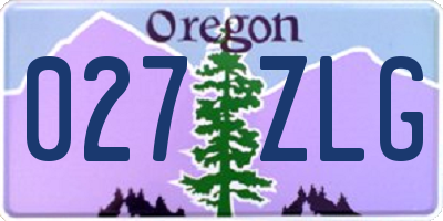 OR license plate 027ZLG