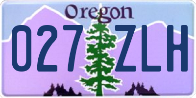 OR license plate 027ZLH