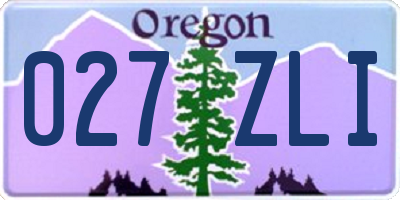 OR license plate 027ZLI