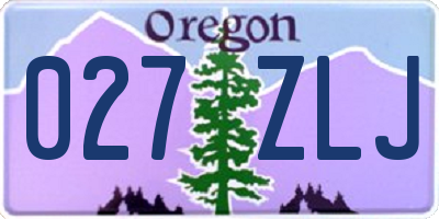 OR license plate 027ZLJ