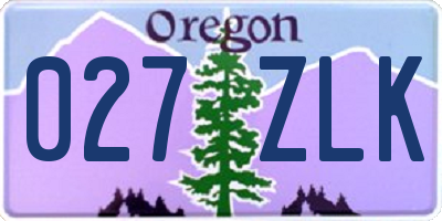 OR license plate 027ZLK